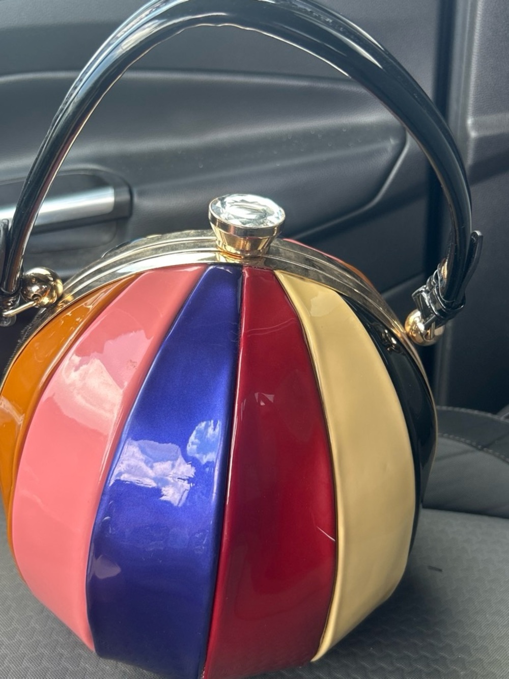 Colorblock Dome Mini Handbag in Pink, Purple, Red, Yellow, Orange